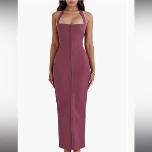 House of CB Mia Halter Stretch Crepe Sheath Cocktail Dress